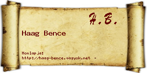 Haag Bence névjegykártya